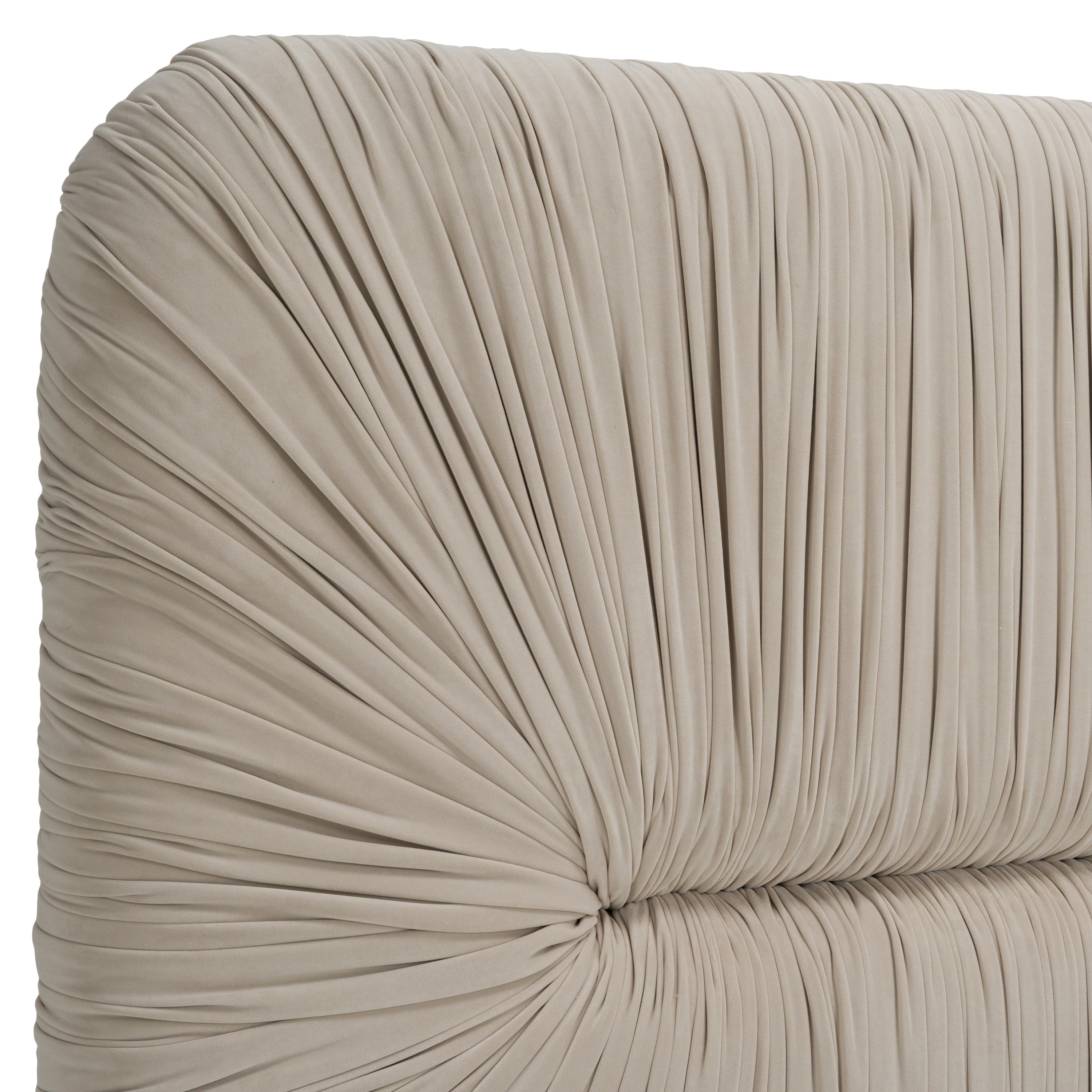 Florence - Modern Beige Velvet + Gold Bed - Modern Beige Velvet + Gold Bed