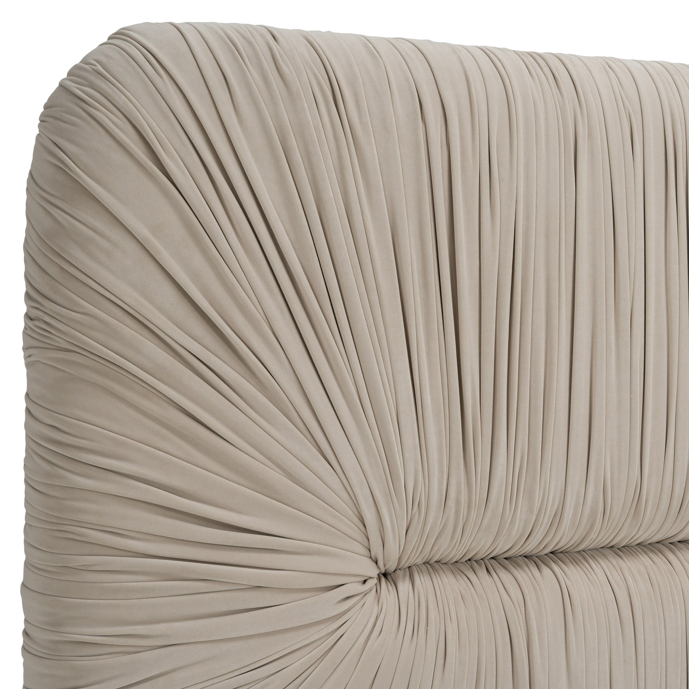 Florence - Modern Beige Velvet + Leatherette Bedroom Set - Modern Beige Velvet + Leatherette Bedroom Set