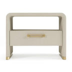 Florence - Modern Beige Leatherette + Gold Nightstand