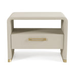 Florence - Modern Beige Leatherette + Gold Nightstand
