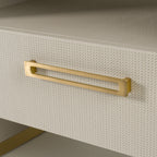 Florence - Modern Beige Velvet + Leatherette Bedroom Set - Modern Beige Velvet + Leatherette Bedroom Set