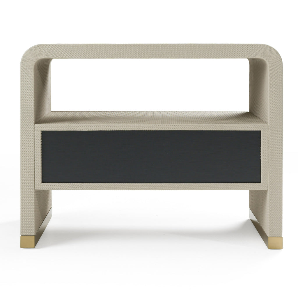 Florence - Modern Beige Leatherette + Gold Nightstand