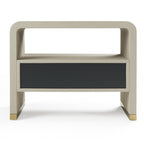 Florence - Modern Beige Leatherette + Gold Nightstand