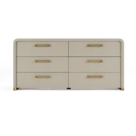 Florence - Modern Beige Leatherette + Gold Dresser