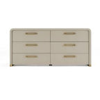 Florence - Modern Beige Leatherette + Gold Dresser