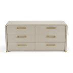 Florence - Modern Beige Leatherette + Gold Dresser