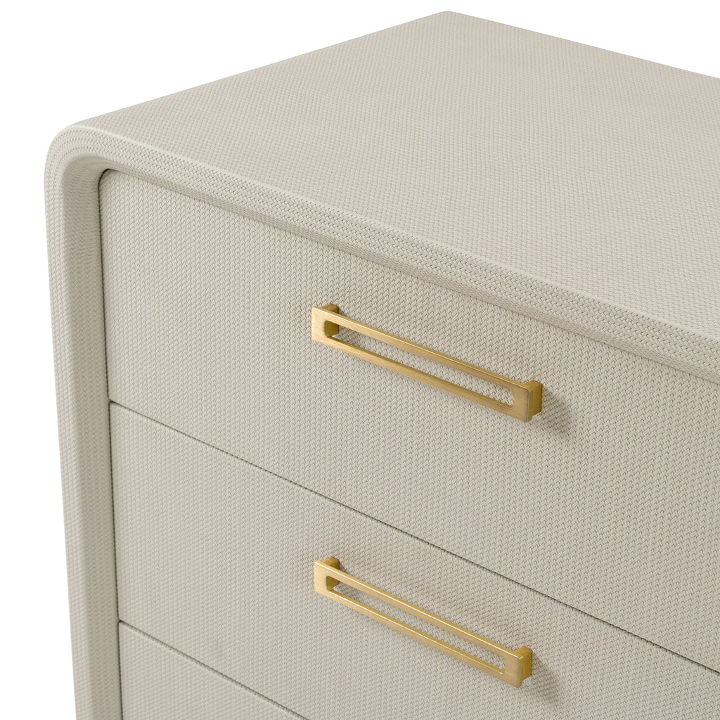 Florence - Modern Beige Velvet + Leatherette Bedroom Set - Modern Beige Velvet + Leatherette Bedroom Set