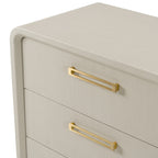 Florence - Modern Beige Velvet + Leatherette Bedroom Set - Modern Beige Velvet + Leatherette Bedroom Set