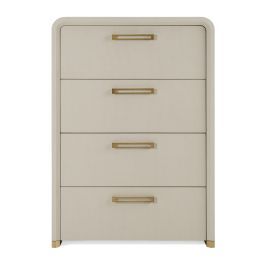 Florence - Modern Beige Leatherette + Gold Chest
