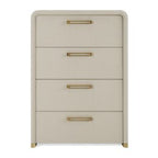 Florence - Modern Beige Leatherette + Gold Chest