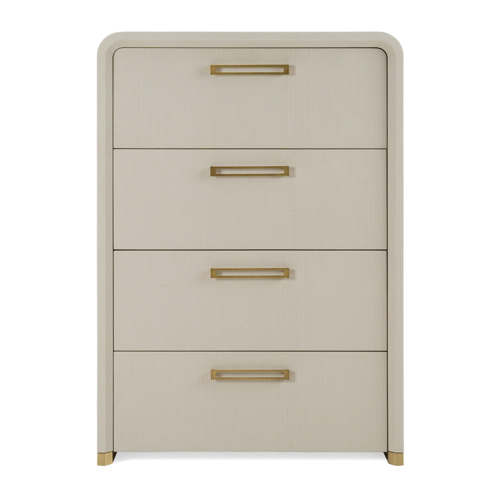 Florence - Modern Beige Leatherette + Gold Chest