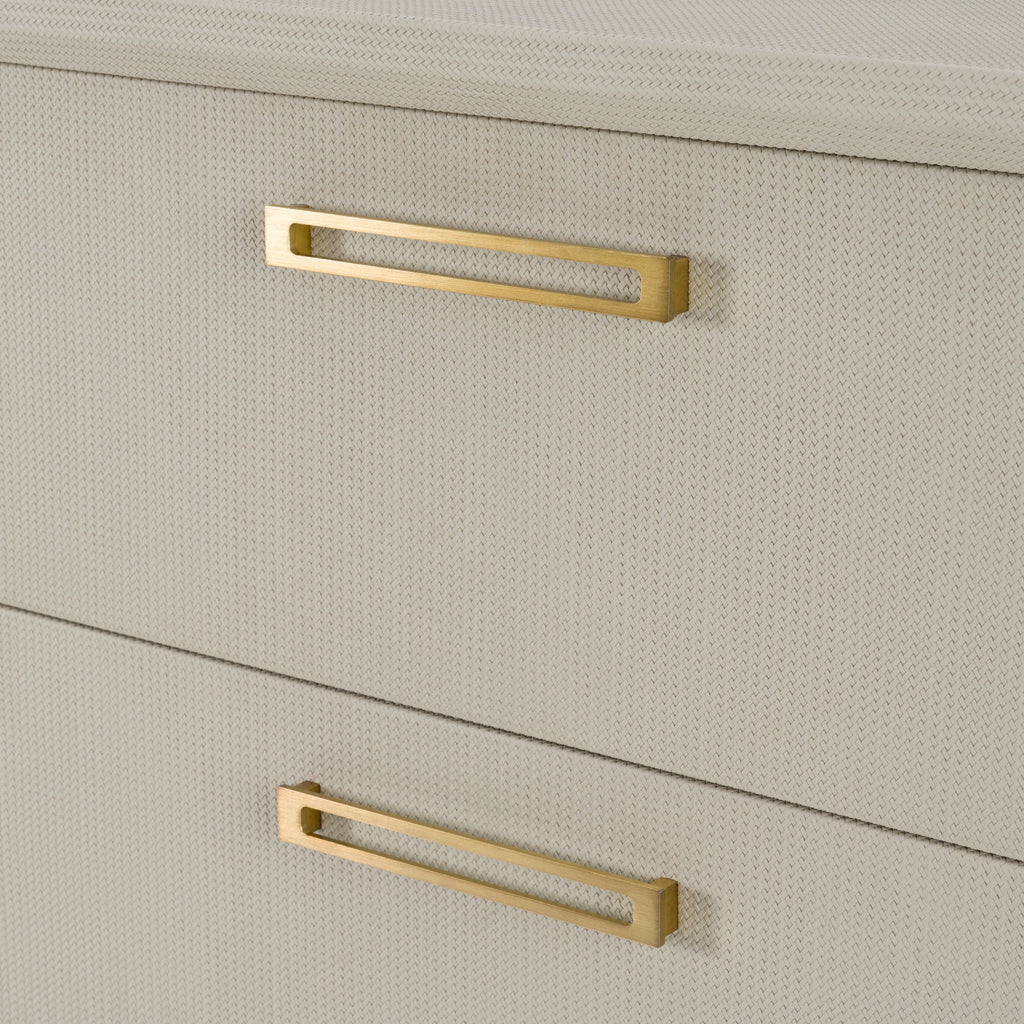 Florence - Modern Beige Leatherette + Gold Chest