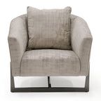 Forbis - Contemporary Light Grey Fabric + Bronze Accent Chair