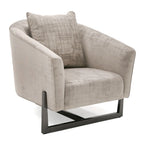 Forbis - Contemporary Light Grey Fabric + Bronze Accent Chair
