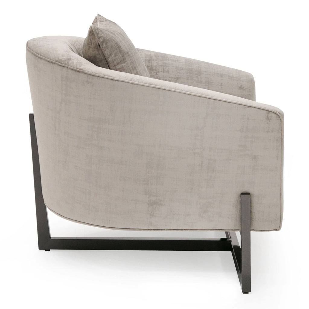 Forbis - Contemporary Light Grey Fabric + Bronze Accent Chair