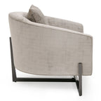 Forbis - Contemporary Light Grey Fabric + Bronze Accent Chair