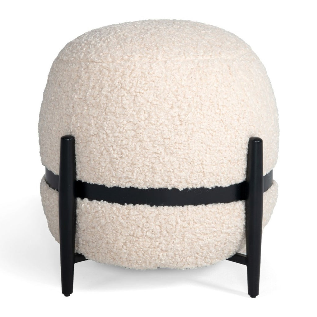 Fouston - Contemporary White Sherpa Pouf