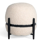 Fouston - Contemporary White Sherpa Pouf