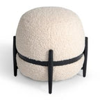 Fouston - Contemporary White Sherpa Pouf