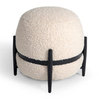 Fouston - Contemporary White Sherpa Pouf