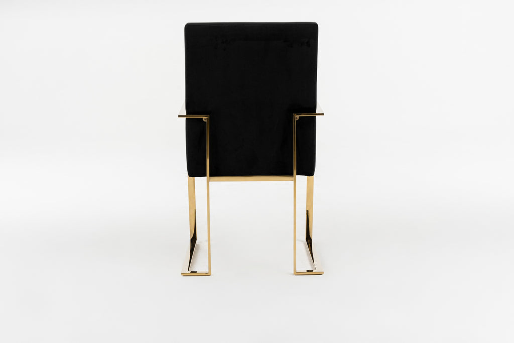 Fowler - Modern Black Velvet Dining Chair