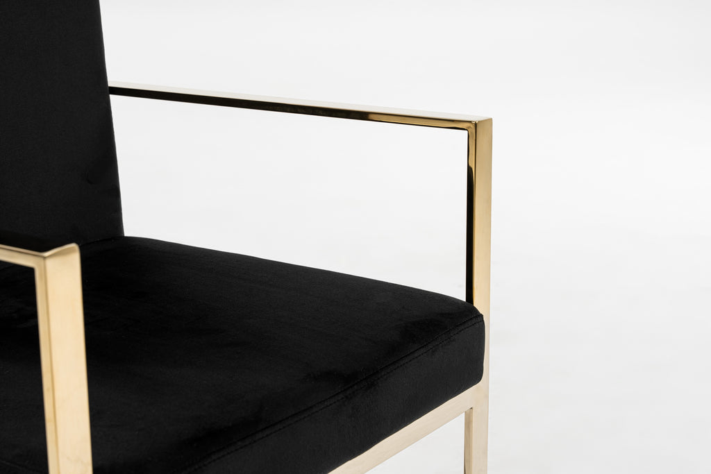 Fowler - Modern Black Velvet Dining Chair