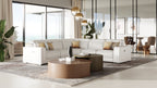 Frazier - Modern White Leather Sectional Sofa with 3 Recliners