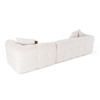 Freya - Modern Beige Fabric Sectional Sofa with Console