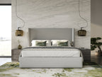 Byrne + Asus - Modern Grey Fabric + Elm Grey 4-Piece Bedroom Set - Modern Grey Fabric + Elm Grey 4 - Piece Bedroom Set