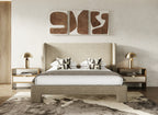 Emilio - Modern Beige Fabric Bed - Modern Beige Fabric Bed