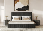 Fields - Modern Black Acacia Bedroom Set - Modern Black Acacia Bedroom Set
