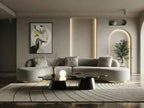 Frontier - Glam Grey Fabric Curved Sectional Sofa