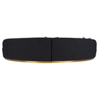 Frontier - Glam Black Fabric Curved Sectional Sofa with Grey Pillows