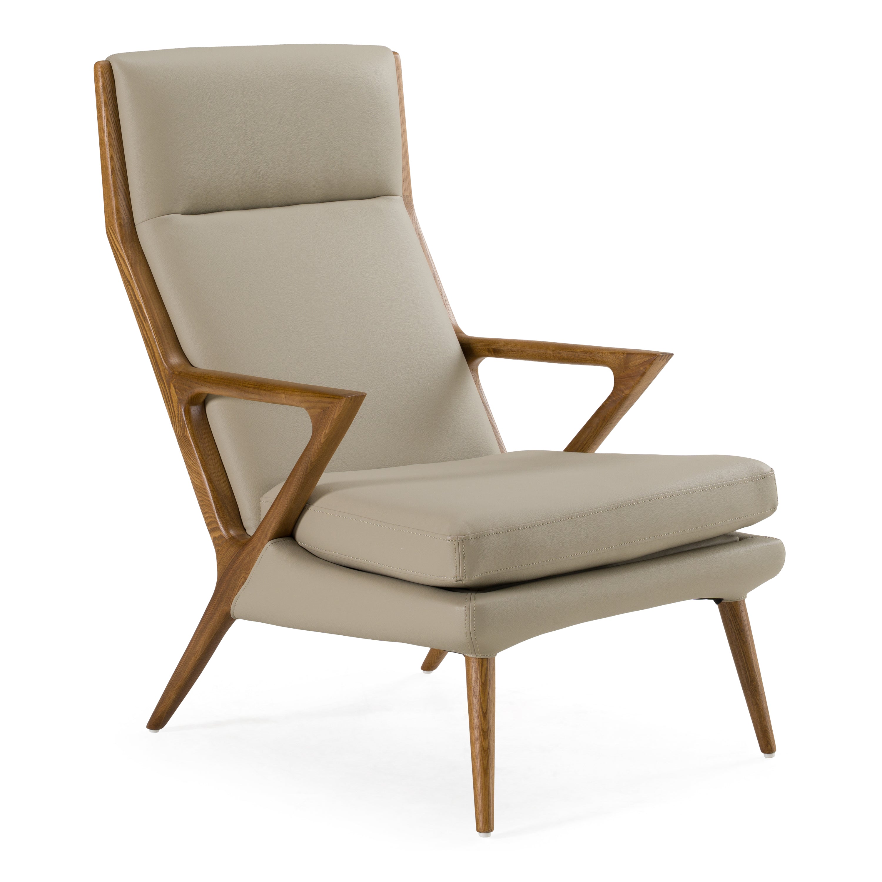 Fulton - Modern Beige Lounge Chair & Ottoman