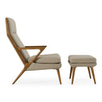 Fulton - Modern Beige Lounge Chair & Ottoman