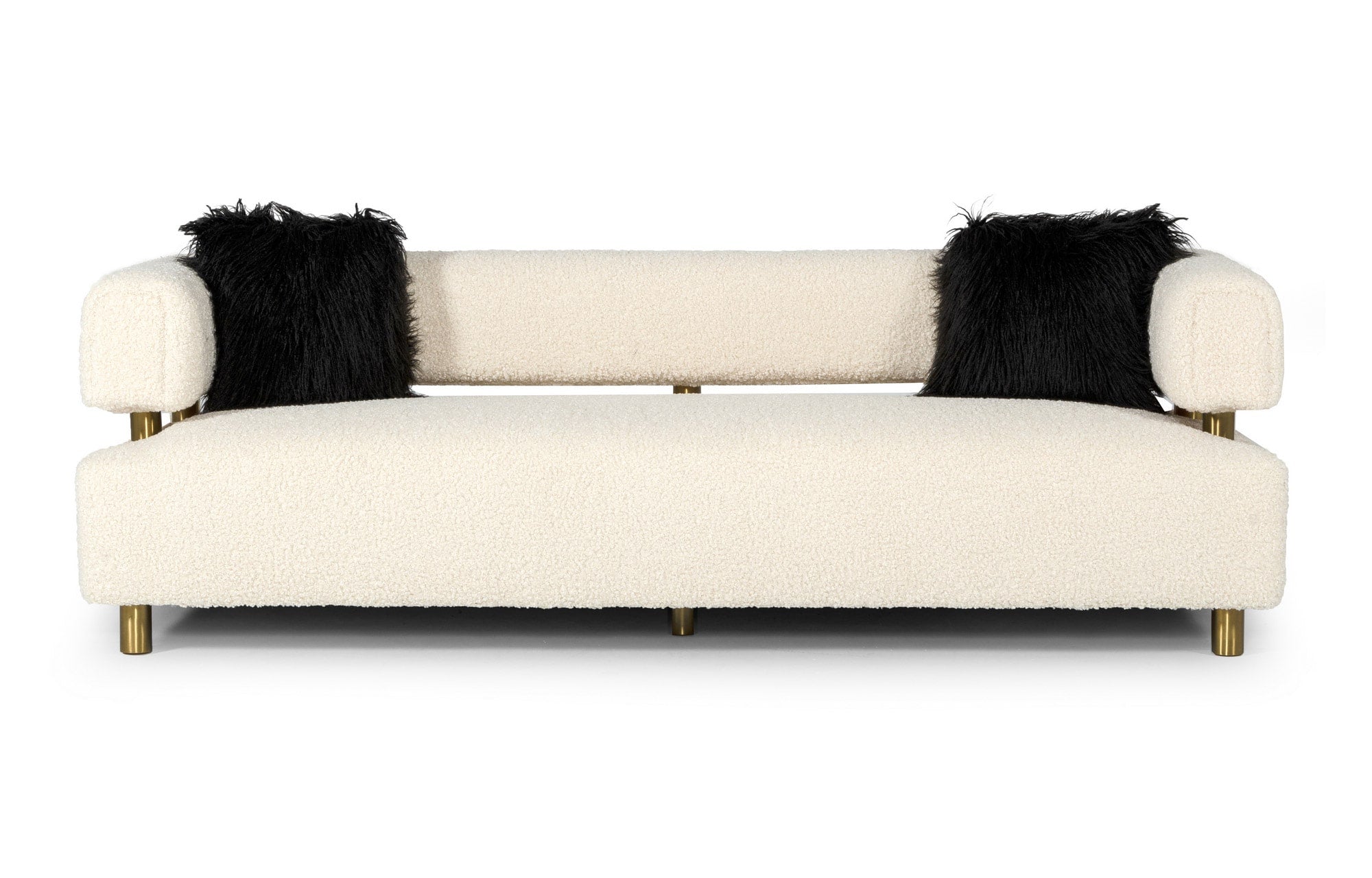 Divani Casa Gannet - Glam Beige Fabric Sofa – Living Room View