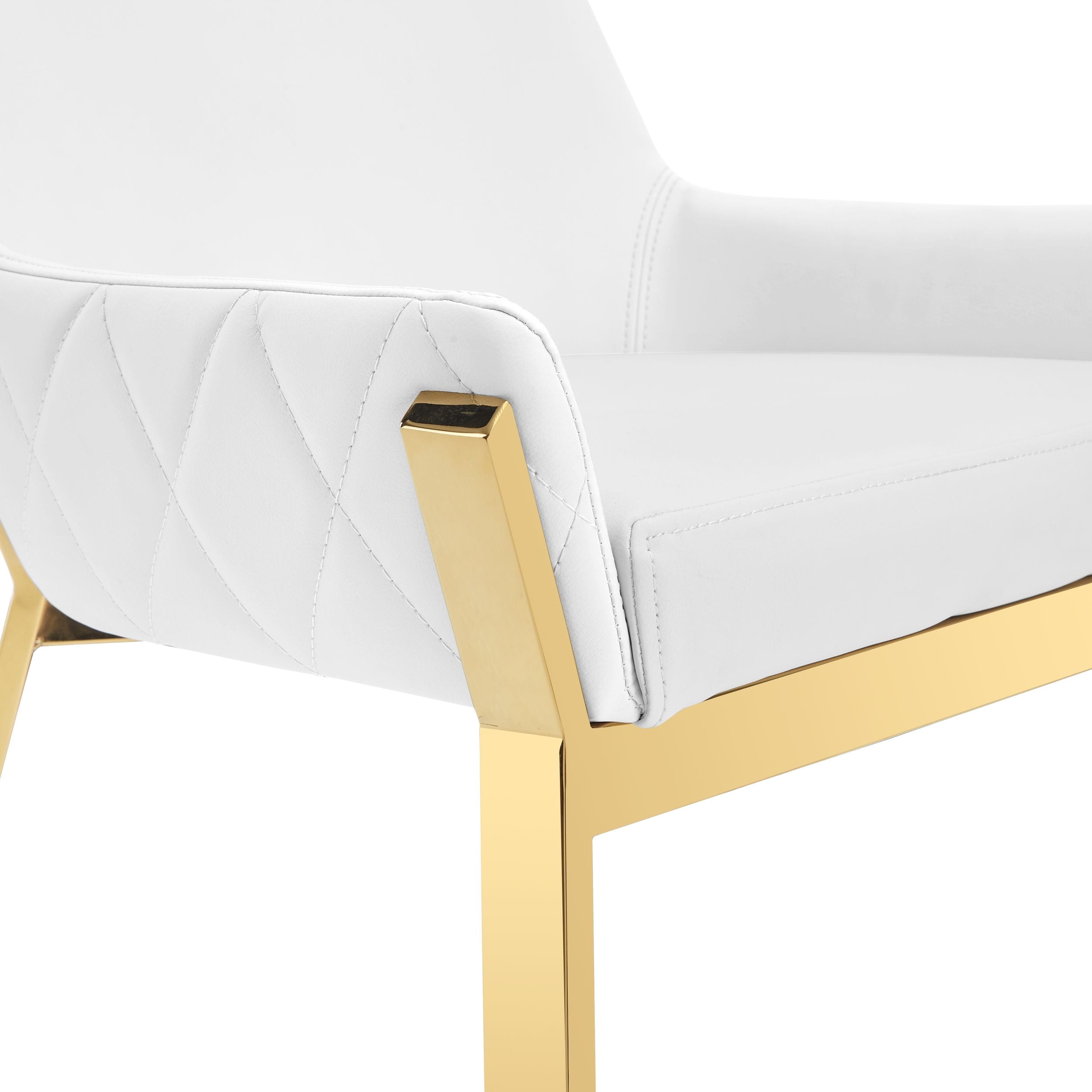 Ganon - Modern White & Gold Dining Chair