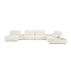 Garfield - Modern Off-White Leather 7-Piece Modular Sectional Sofa