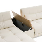 Garfield - Modern Off-White Leather 7-Piece Modular Sectional Sofa