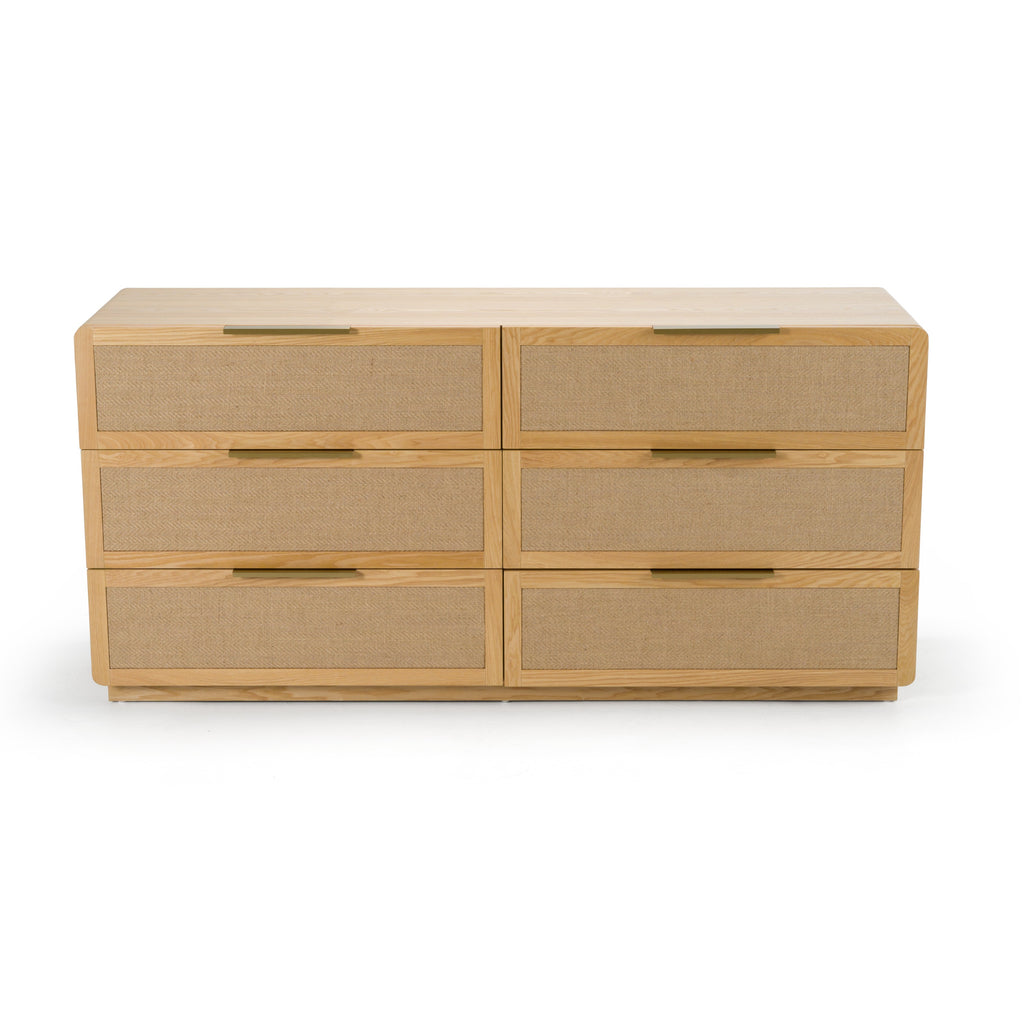 Gavin - Modern Natural Ash + Rattan Dresser