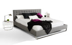Eastern King Gemma Modern Grey Leatherette Bed