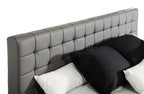 Eastern King Gemma Modern Grey Leatherette Bed
