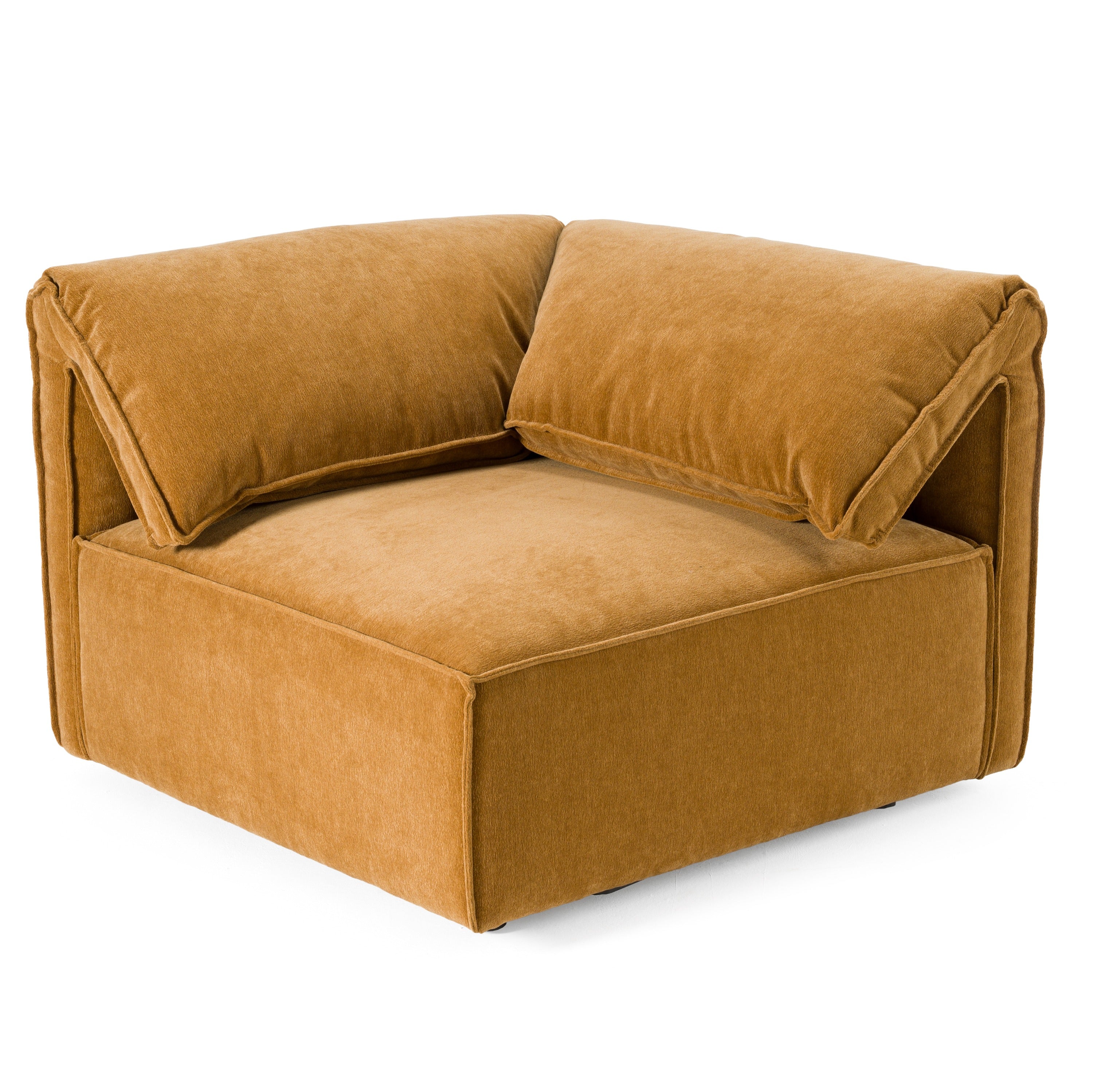 Divani Casa Gene - Modern Ochre Fabric Modular Corner Sectional Seat