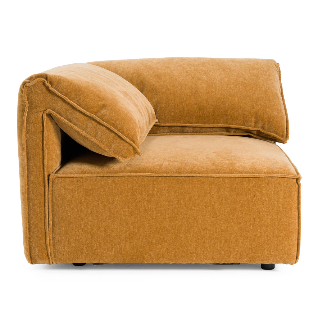 Gene - Modern Ochre Fabric Modular Corner Sectional Seat