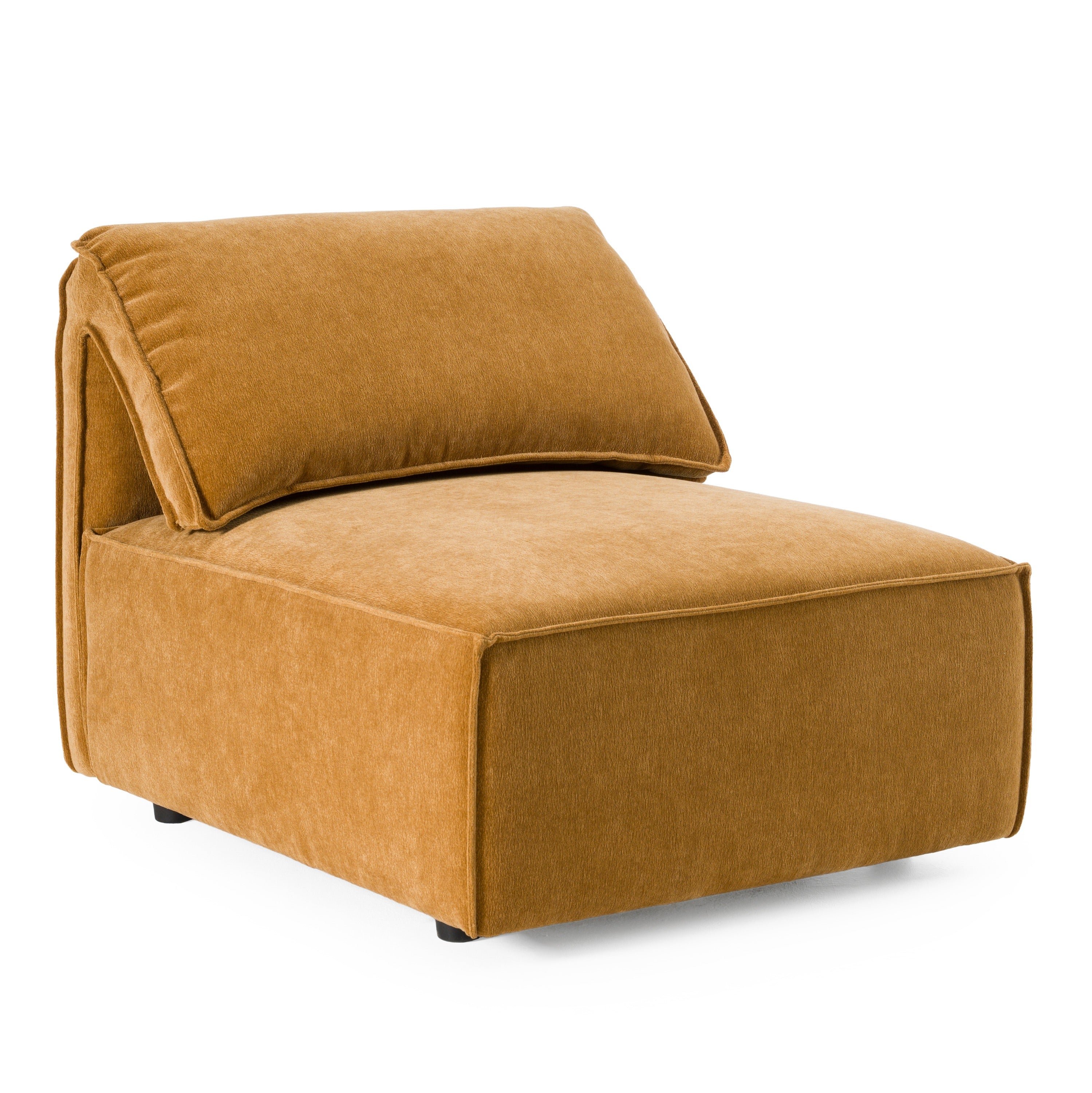 Divani Casa Gene - Modern Ochre Fabric Modular Armless Sectional Seat