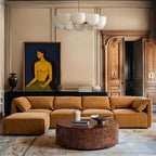 Gene - Modern Ochre Fabric Modular Ottoman