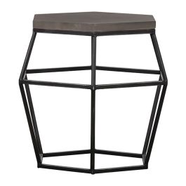 Tartan Modern Concrete & Metal End Table
