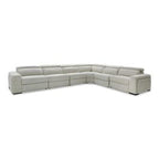 Gering - Modern Beige Fabric Sectional Sofa With 2 Power Recliners