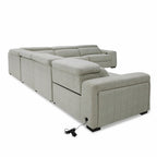 Gering - Modern Beige Fabric Sectional Sofa With 2 Power Recliners