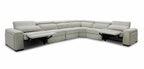 Gering - Modern Beige Fabric Sectional Sofa With 2 Power Recliners
